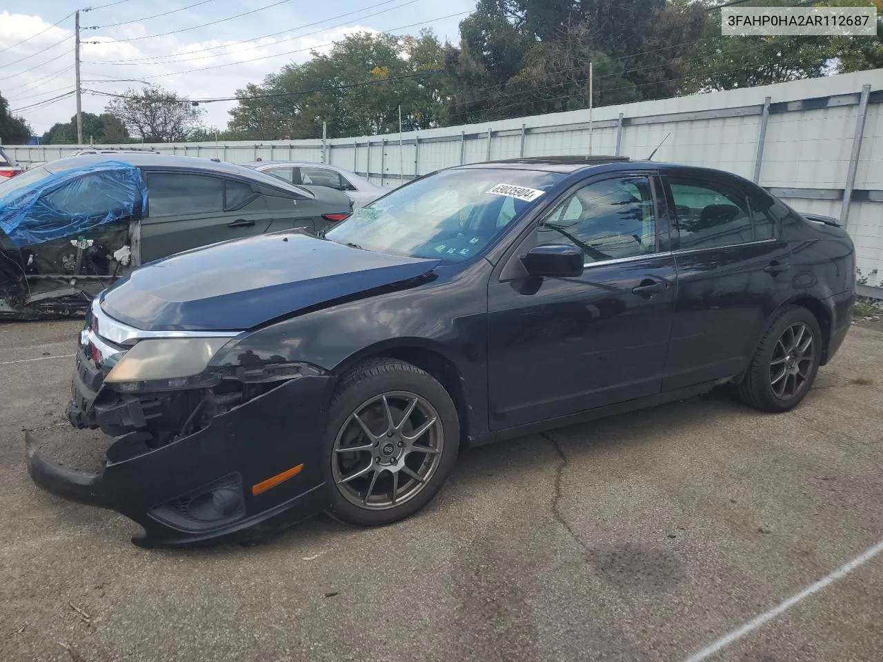 2010 Ford Fusion Se VIN: 3FAHP0HA2AR112687 Lot: 69035904