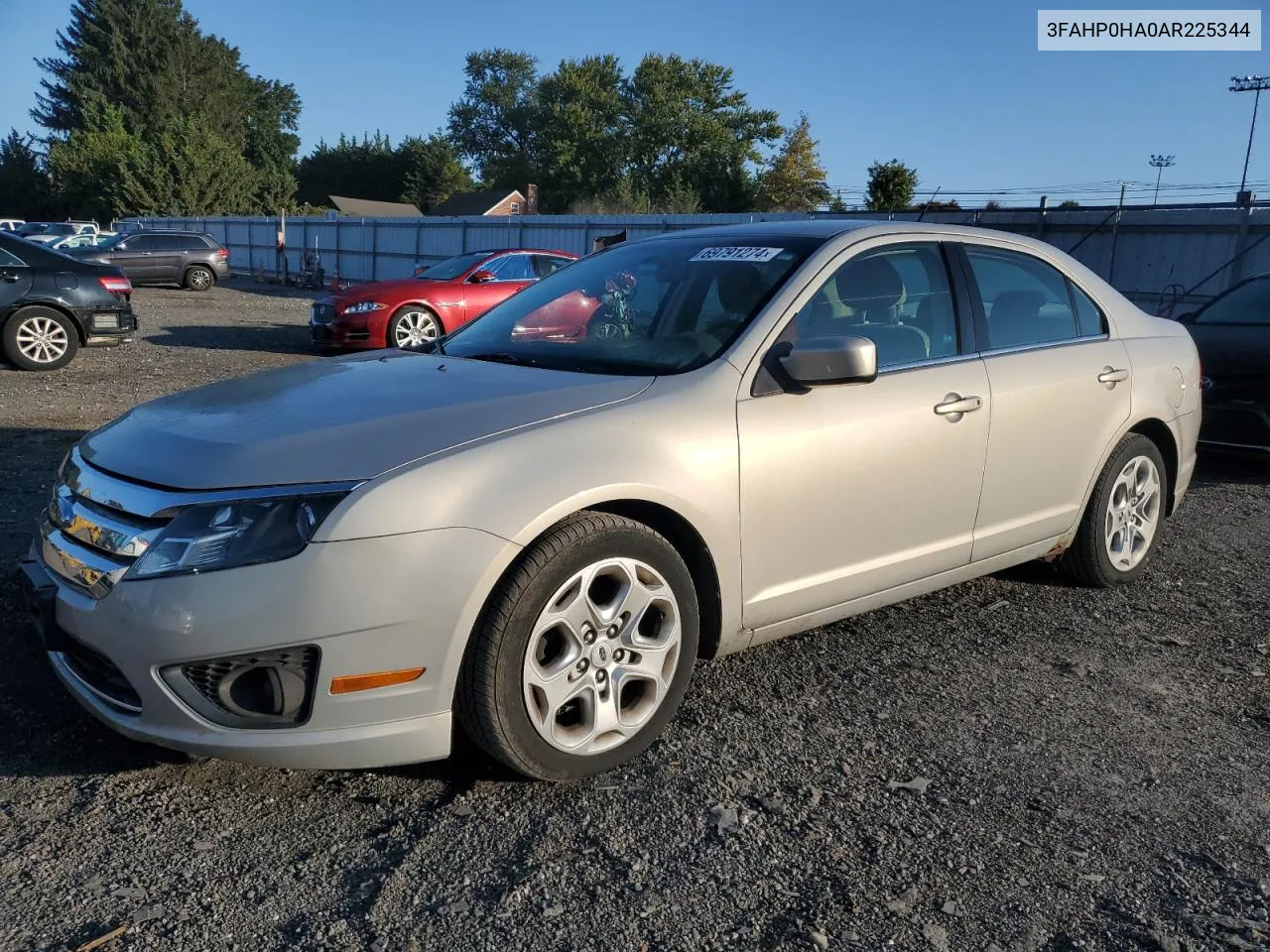 2010 Ford Fusion Se VIN: 3FAHP0HA0AR225344 Lot: 69791274