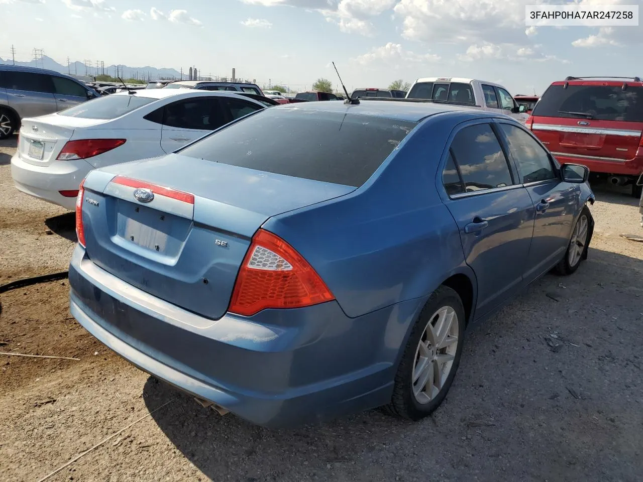 2010 Ford Fusion Se VIN: 3FAHP0HA7AR247258 Lot: 70516774