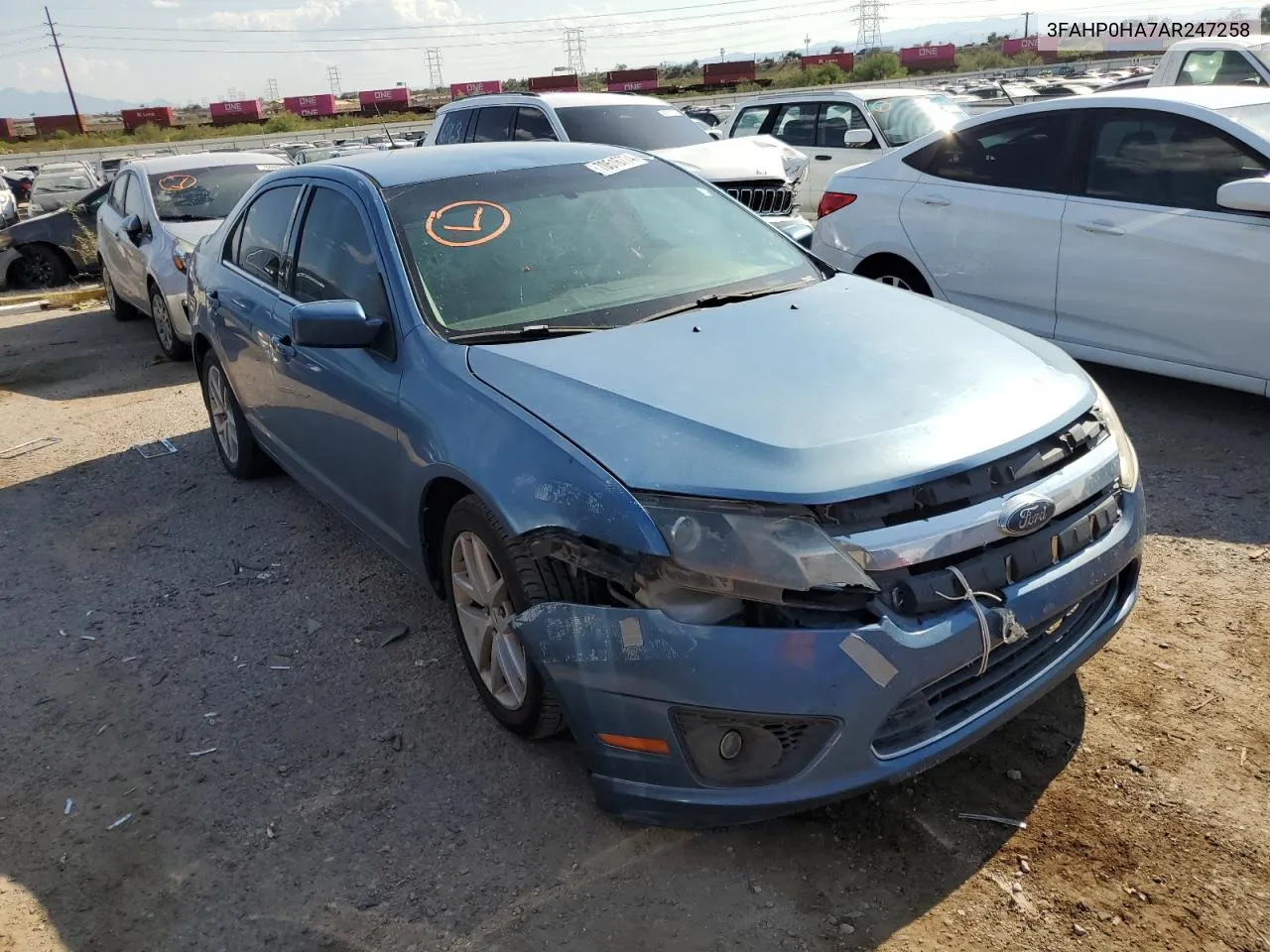 2010 Ford Fusion Se VIN: 3FAHP0HA7AR247258 Lot: 70516774