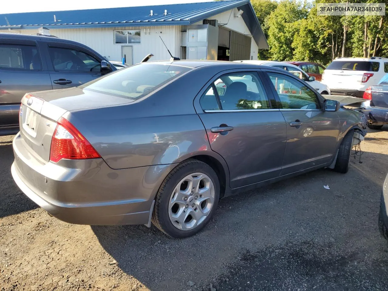 2010 Ford Fusion Se VIN: 3FAHP0HA7AR348039 Lot: 71035254