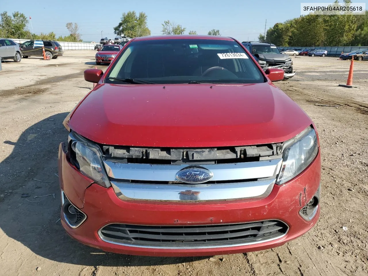 2010 Ford Fusion Se VIN: 3FAHP0HG4AR205618 Lot: 72613034