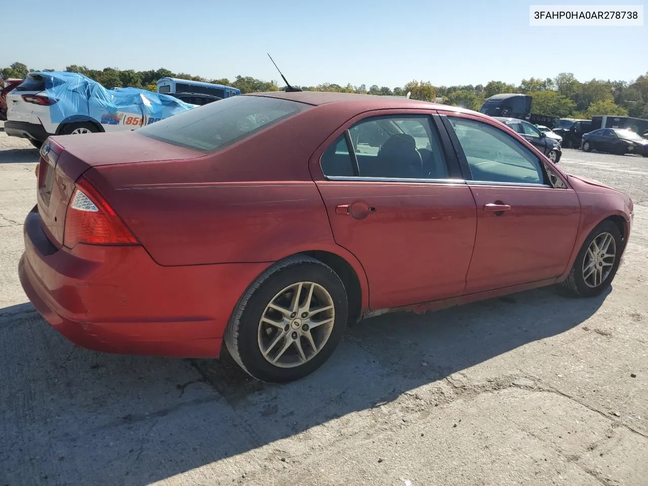 2010 Ford Fusion Se VIN: 3FAHP0HA0AR278738 Lot: 73648434