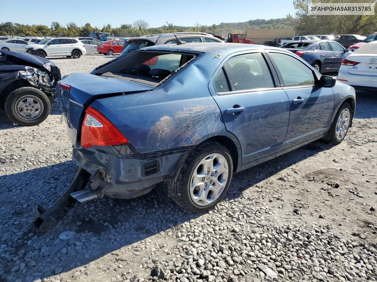 2010 Ford Fusion Se VIN: 3FAHP0HA9AR315785 Lot: 76248744