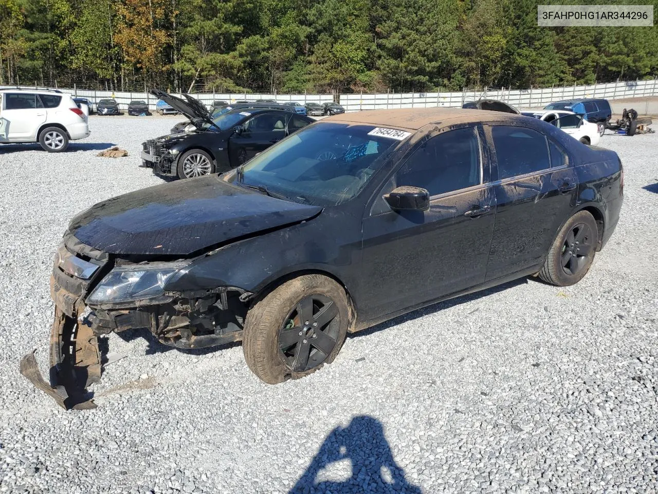 2010 Ford Fusion Se VIN: 3FAHP0HG1AR344296 Lot: 76454764