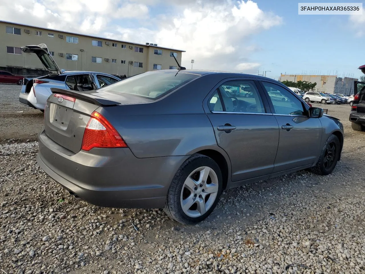 2010 Ford Fusion Se VIN: 3FAHP0HAXAR365336 Lot: 76522794