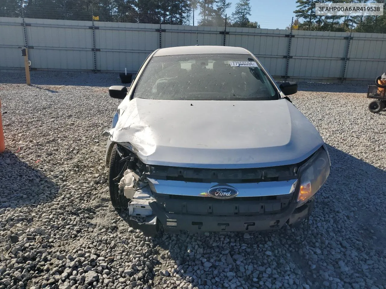 2010 Ford Fusion S VIN: 3FAHP0GA6AR419538 Lot: 77858594