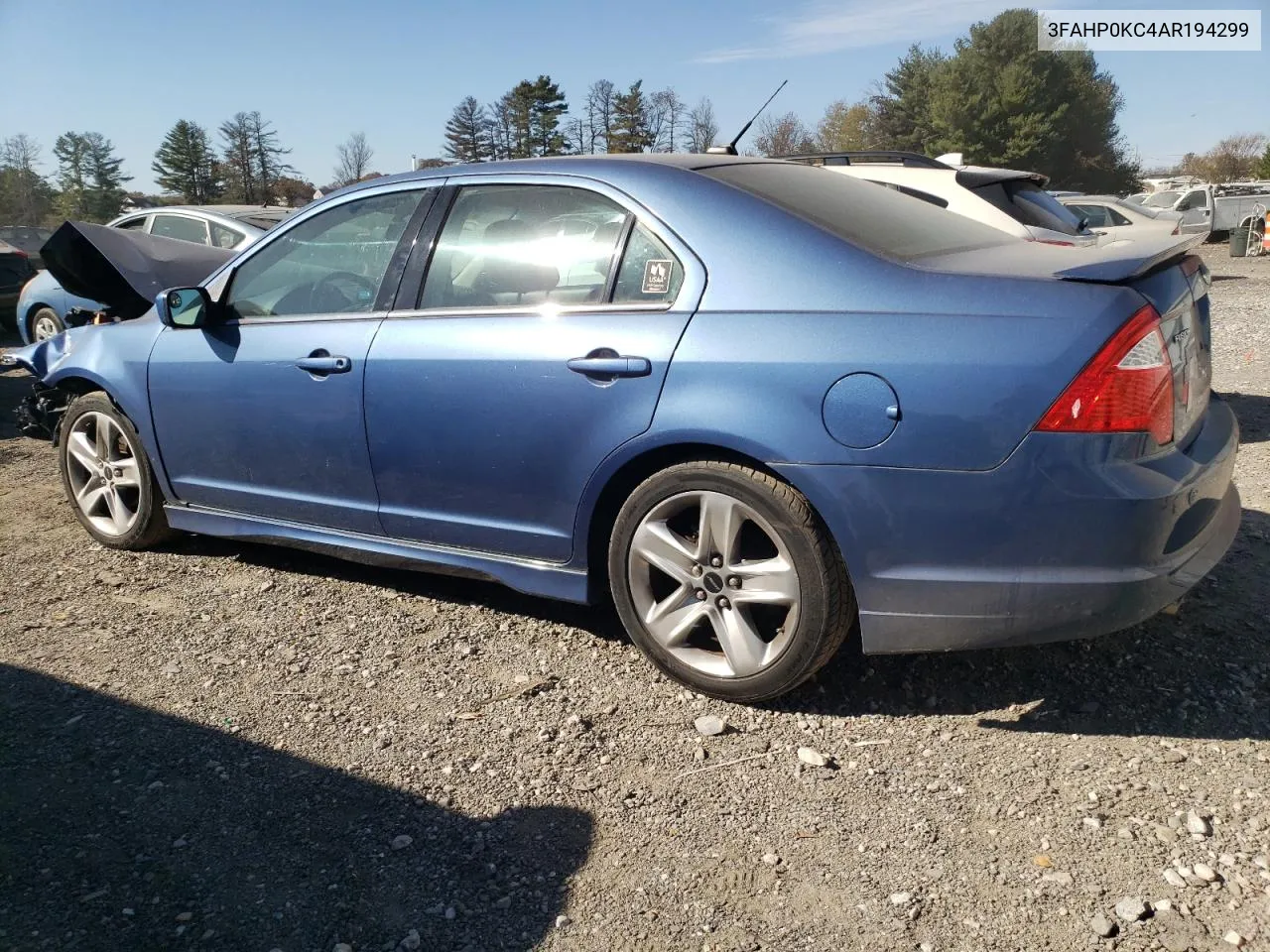 2010 Ford Fusion Sport VIN: 3FAHP0KC4AR194299 Lot: 78729734