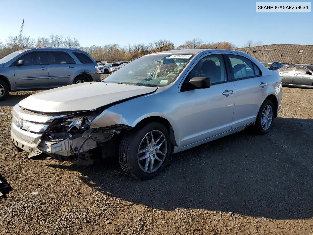 2010 Ford Fusion S VIN: 3FAHP0GA5AR258034 Lot: 78918804