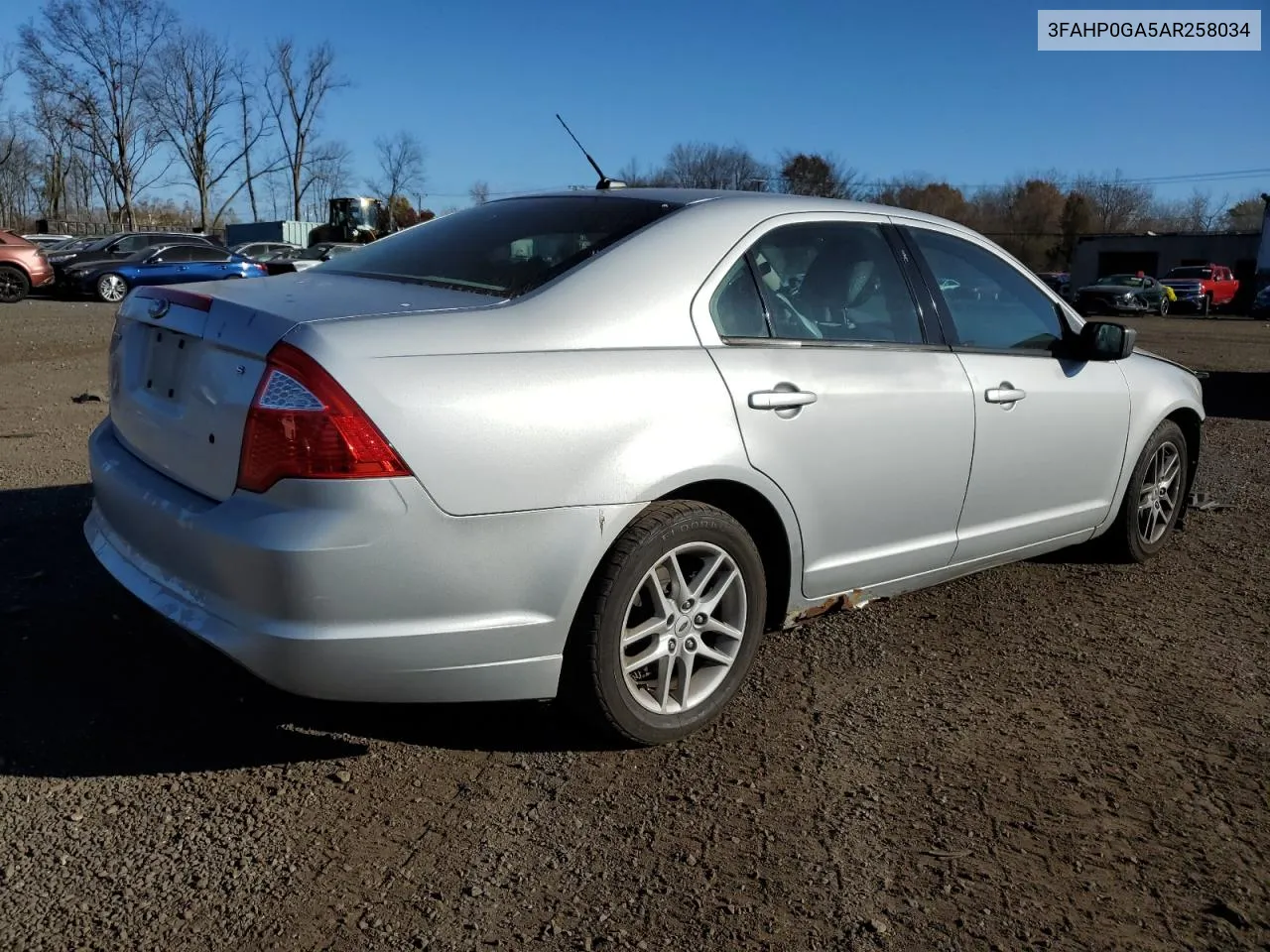 2010 Ford Fusion S VIN: 3FAHP0GA5AR258034 Lot: 78918804