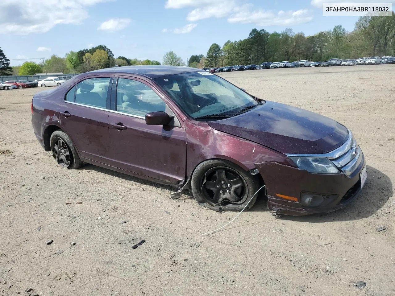 2011 Ford Fusion Se VIN: 3FAHP0HA3BR118032 Lot: 49209924