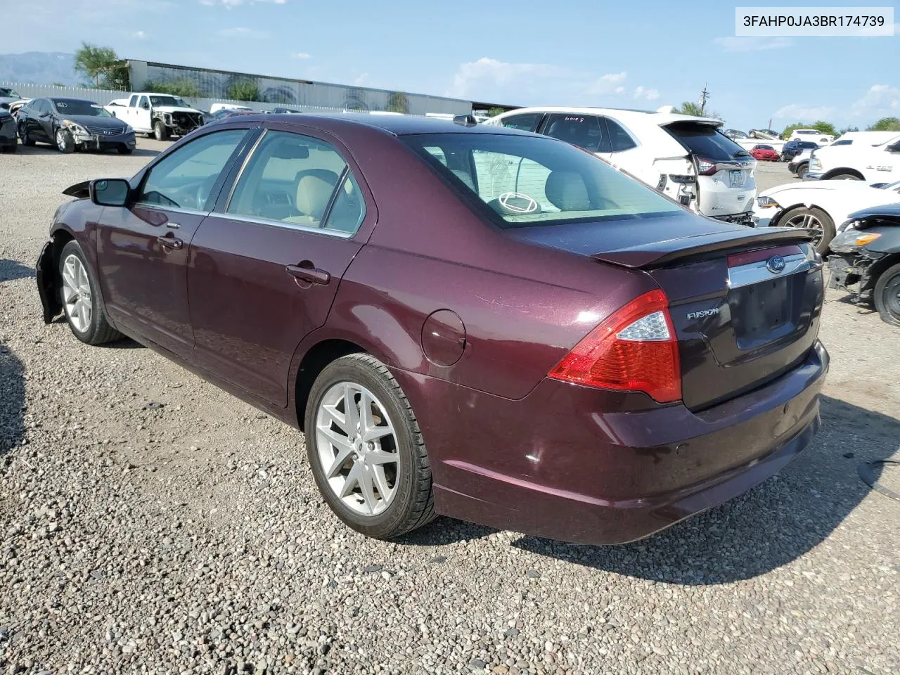 2011 Ford Fusion Sel VIN: 3FAHP0JA3BR174739 Lot: 64167264