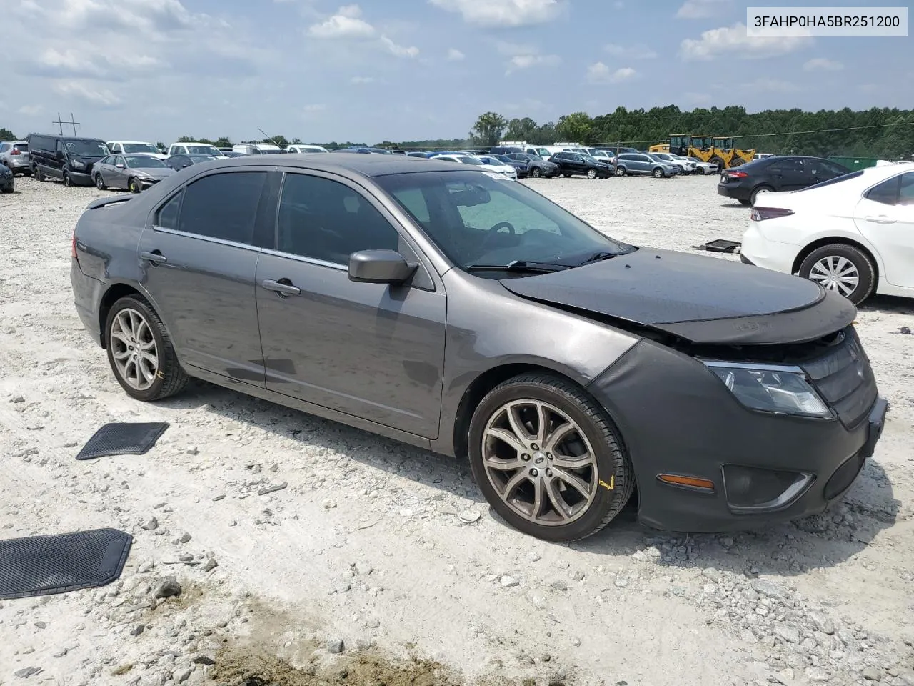 2011 Ford Fusion Se VIN: 3FAHP0HA5BR251200 Lot: 67923764