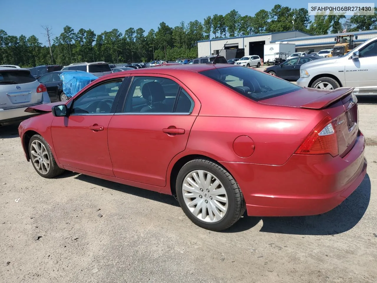 2011 Ford Fusion Se VIN: 3FAHP0HG6BR271430 Lot: 68070224