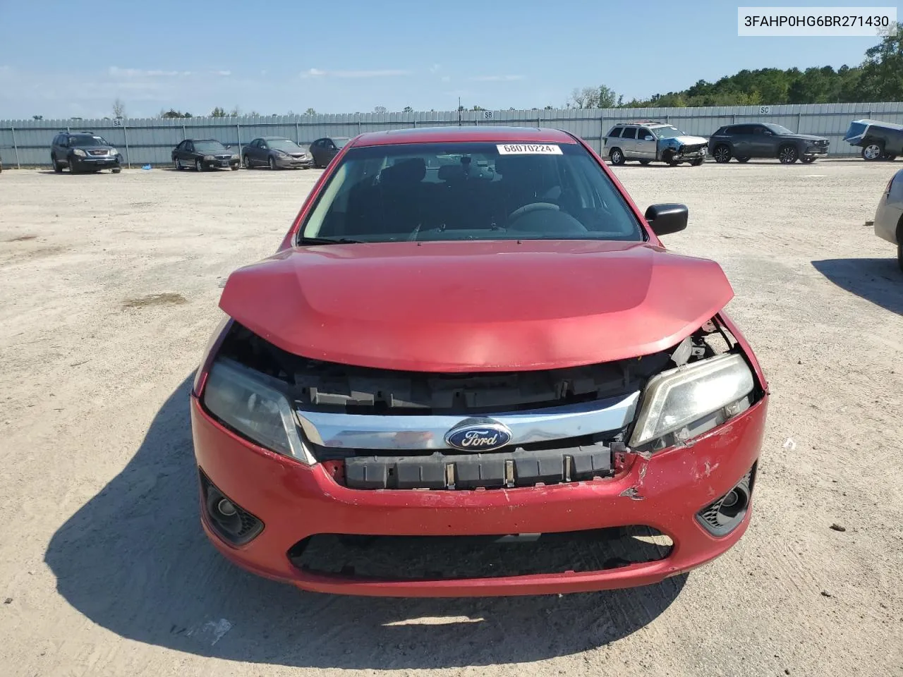 2011 Ford Fusion Se VIN: 3FAHP0HG6BR271430 Lot: 68070224