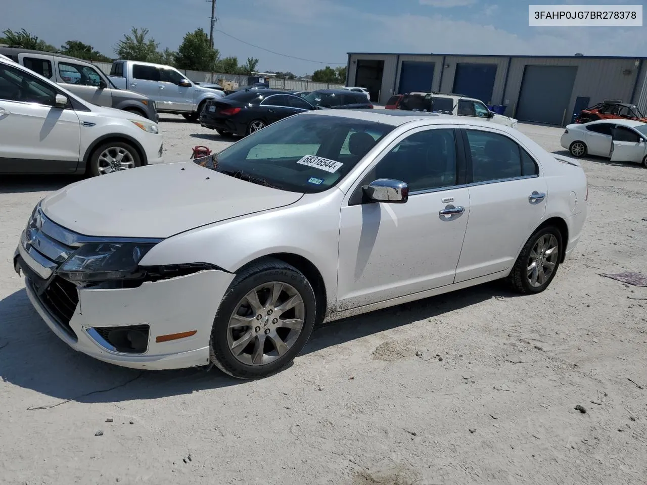 2011 Ford Fusion Sel VIN: 3FAHP0JG7BR278378 Lot: 68316544