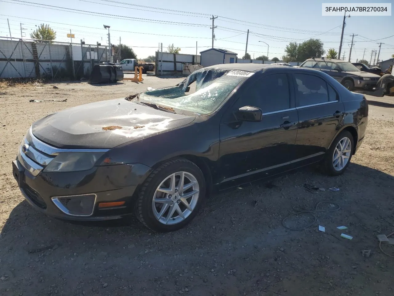 2011 Ford Fusion Sel VIN: 3FAHP0JA7BR270034 Lot: 69304064