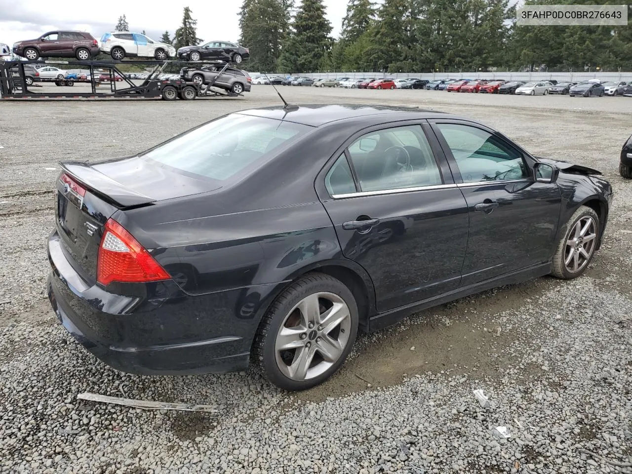 2011 Ford Fusion Sport VIN: 3FAHP0DC0BR276643 Lot: 70894324