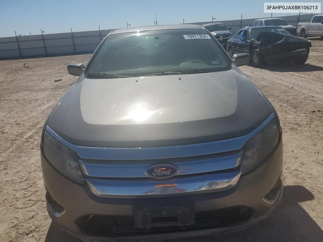 2011 Ford Fusion Sel VIN: 3FAHP0JAXBR106213 Lot: 70921354