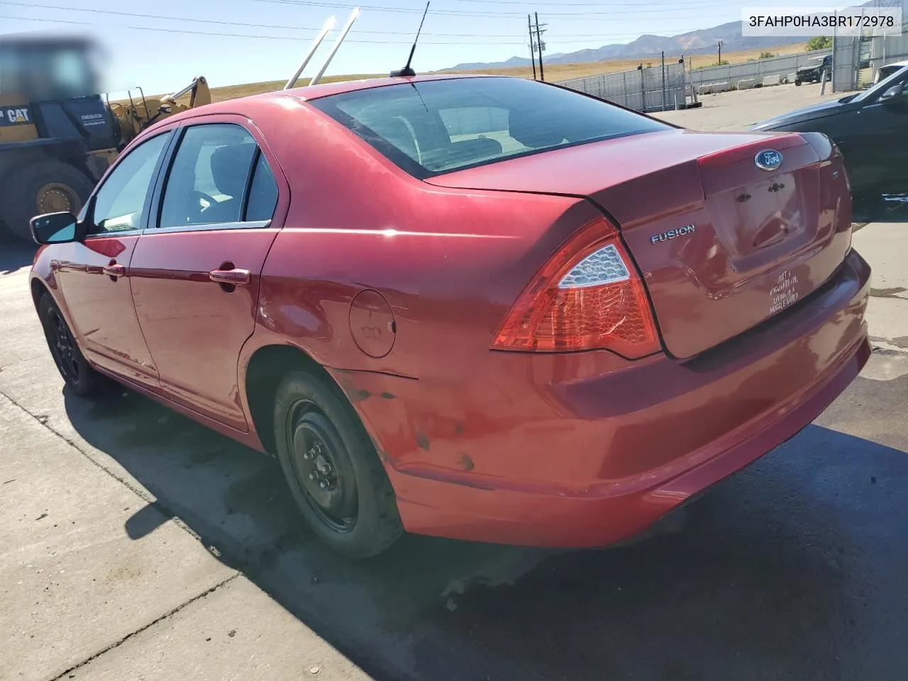 2011 Ford Fusion Se VIN: 3FAHP0HA3BR172978 Lot: 71597624