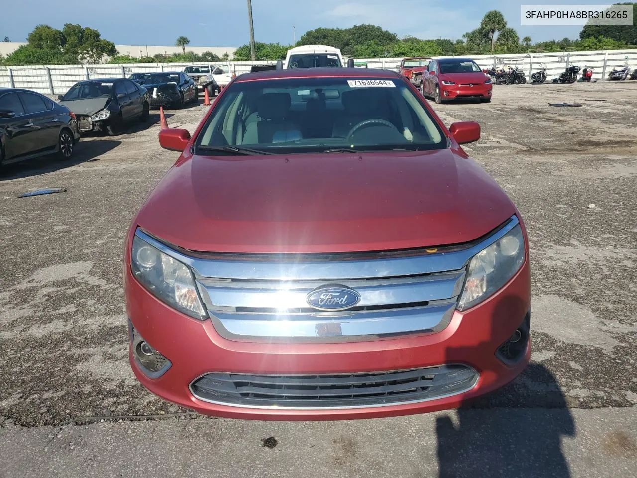 2011 Ford Fusion Se VIN: 3FAHP0HA8BR316265 Lot: 71636544