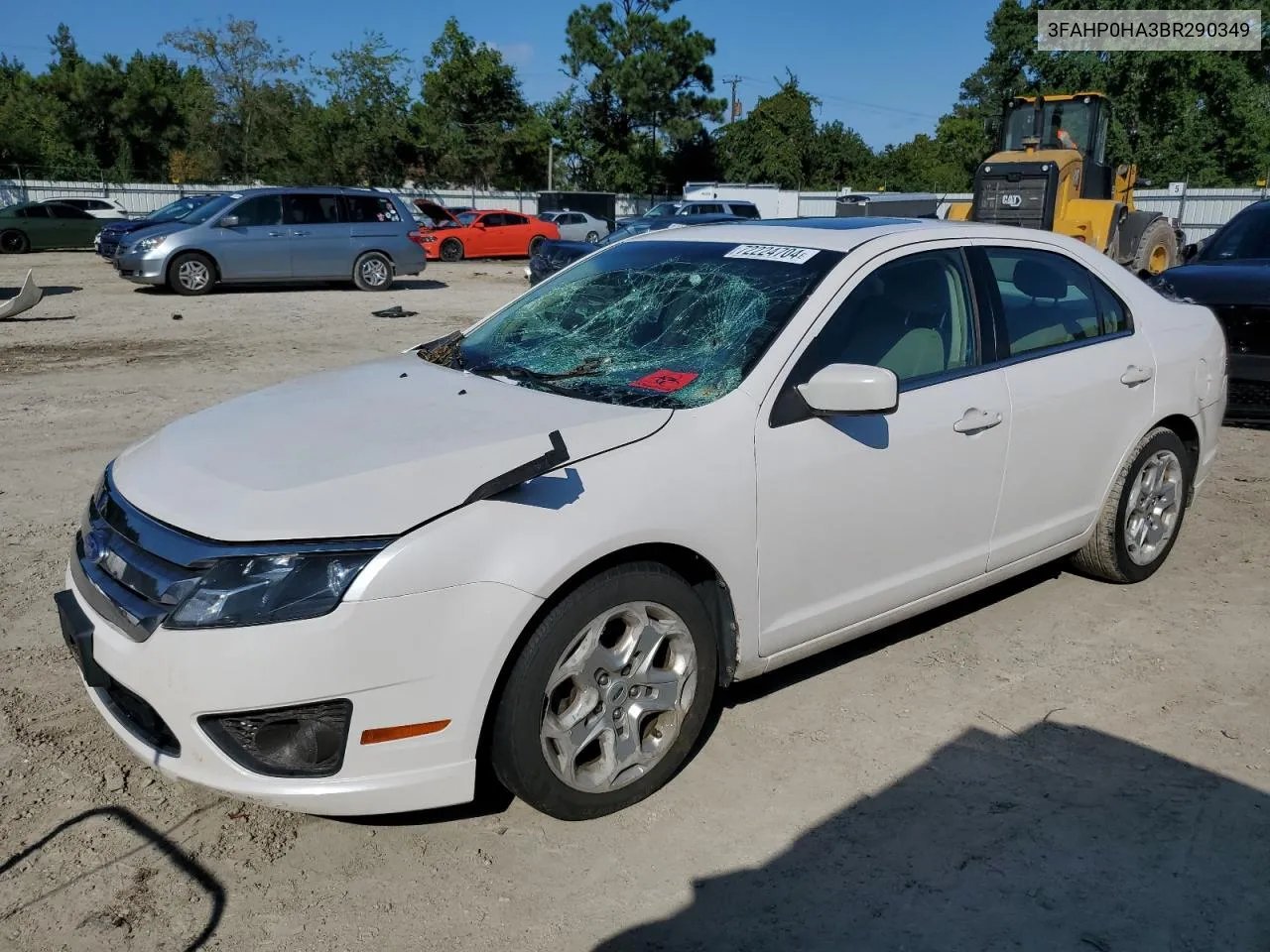 2011 Ford Fusion Se VIN: 3FAHP0HA3BR290349 Lot: 72224704