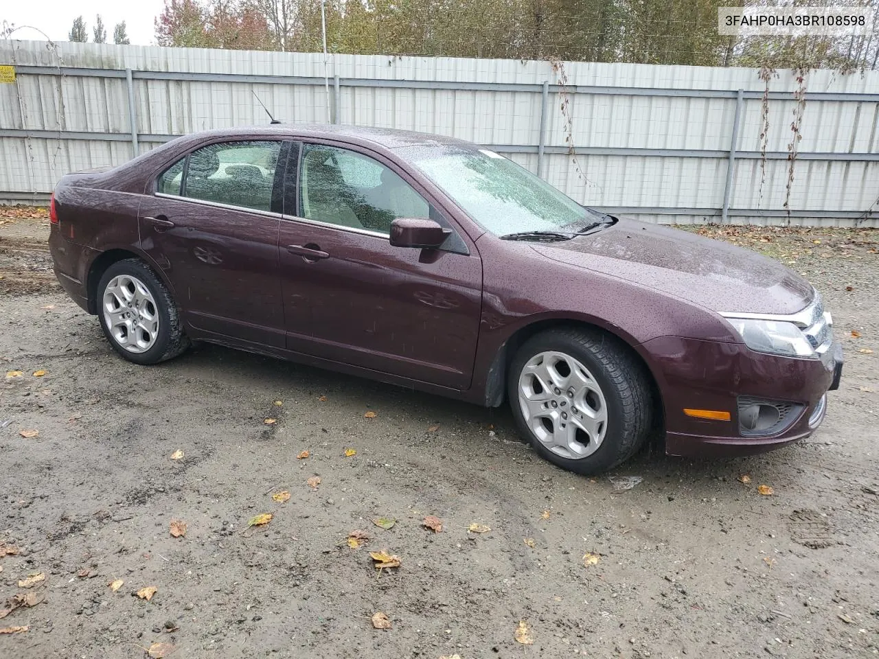 2011 Ford Fusion Se VIN: 3FAHP0HA3BR108598 Lot: 73031274