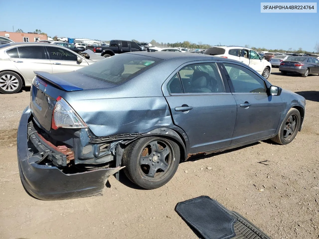 2011 Ford Fusion Se VIN: 3FAHP0HA4BR224764 Lot: 74056334