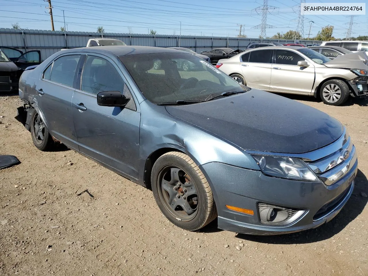 2011 Ford Fusion Se VIN: 3FAHP0HA4BR224764 Lot: 74056334