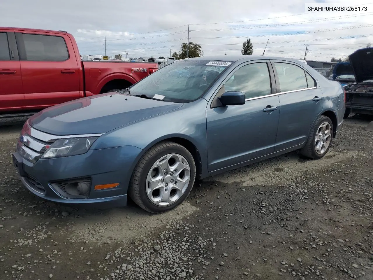 2011 Ford Fusion Se VIN: 3FAHP0HA3BR268173 Lot: 74446934