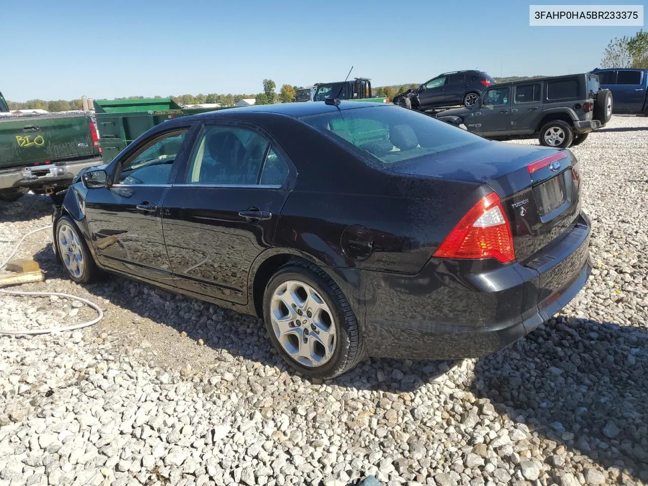 2011 Ford Fusion Se VIN: 3FAHP0HA5BR233375 Lot: 74586974