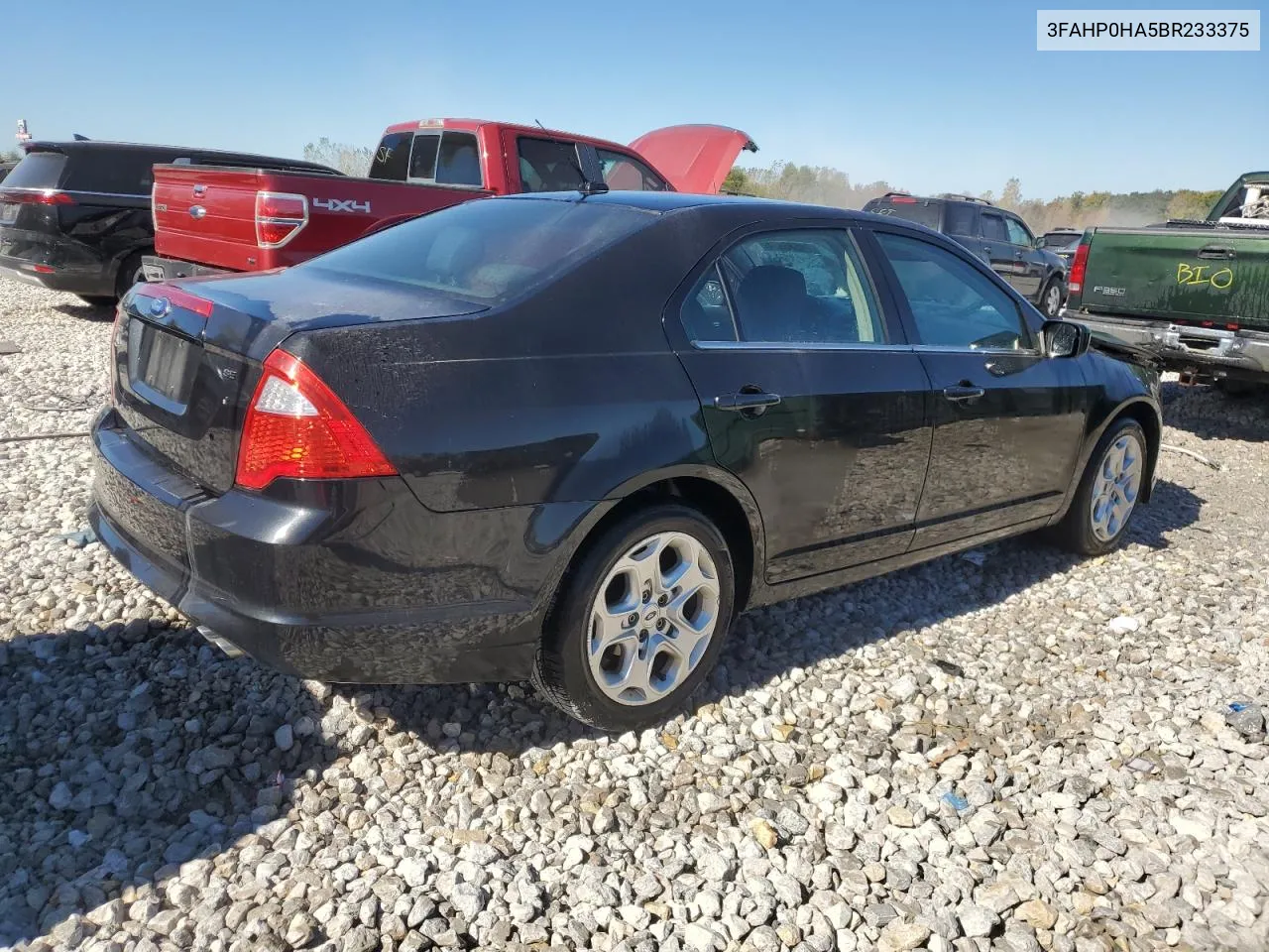 2011 Ford Fusion Se VIN: 3FAHP0HA5BR233375 Lot: 74586974