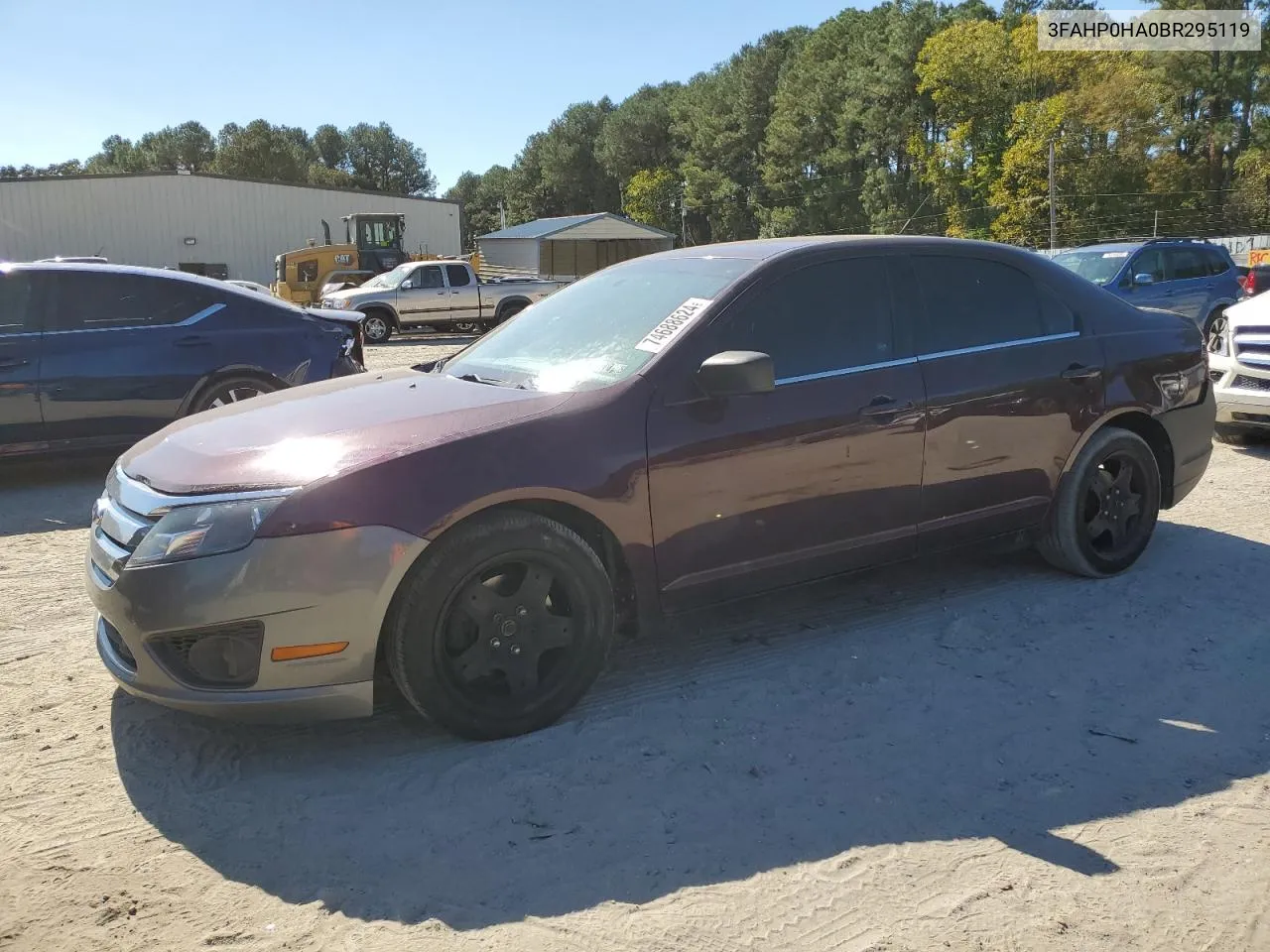 2011 Ford Fusion Se VIN: 3FAHP0HA0BR295119 Lot: 74688624