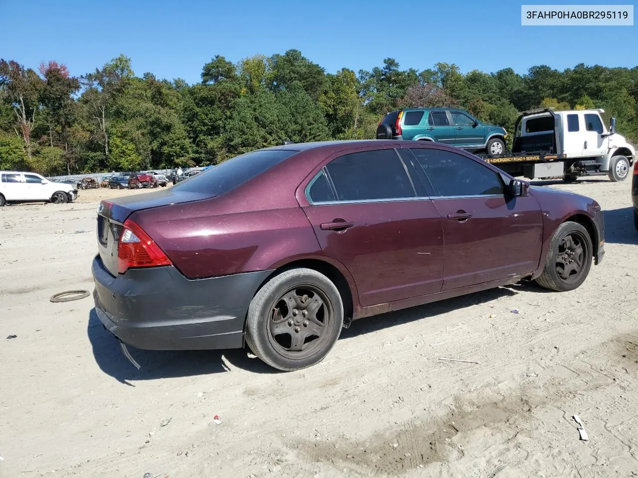 2011 Ford Fusion Se VIN: 3FAHP0HA0BR295119 Lot: 74688624