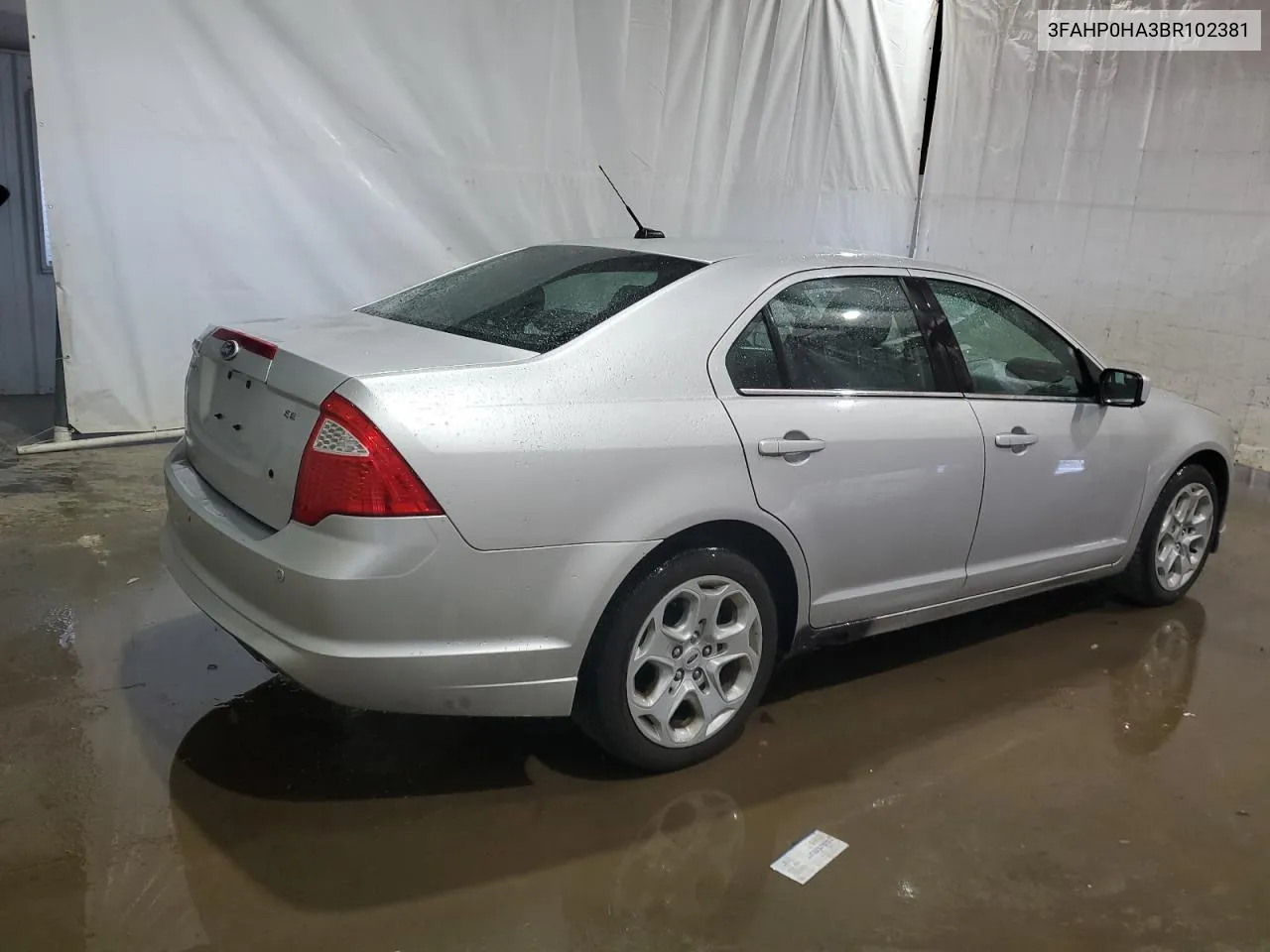 2011 Ford Fusion Se VIN: 3FAHP0HA3BR102381 Lot: 75440344