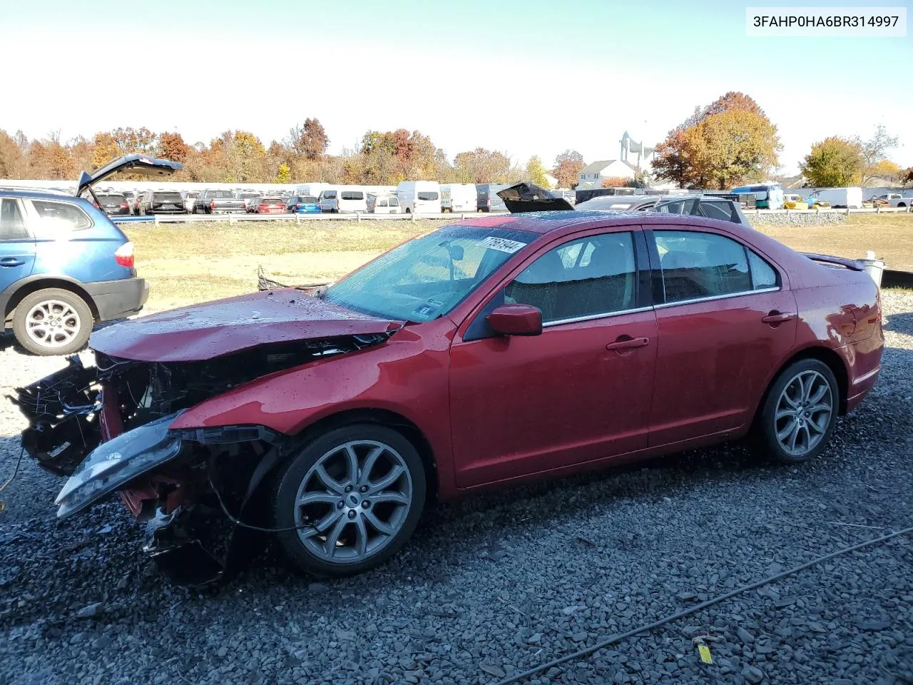 2011 Ford Fusion Se VIN: 3FAHP0HA6BR314997 Lot: 77561944