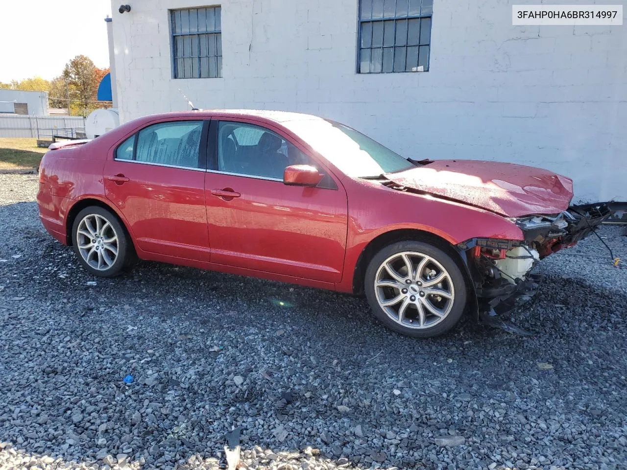 2011 Ford Fusion Se VIN: 3FAHP0HA6BR314997 Lot: 77561944