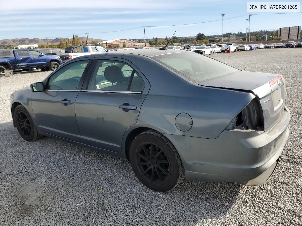 2011 Ford Fusion Se VIN: 3FAHP0HA7BR281265 Lot: 79078504