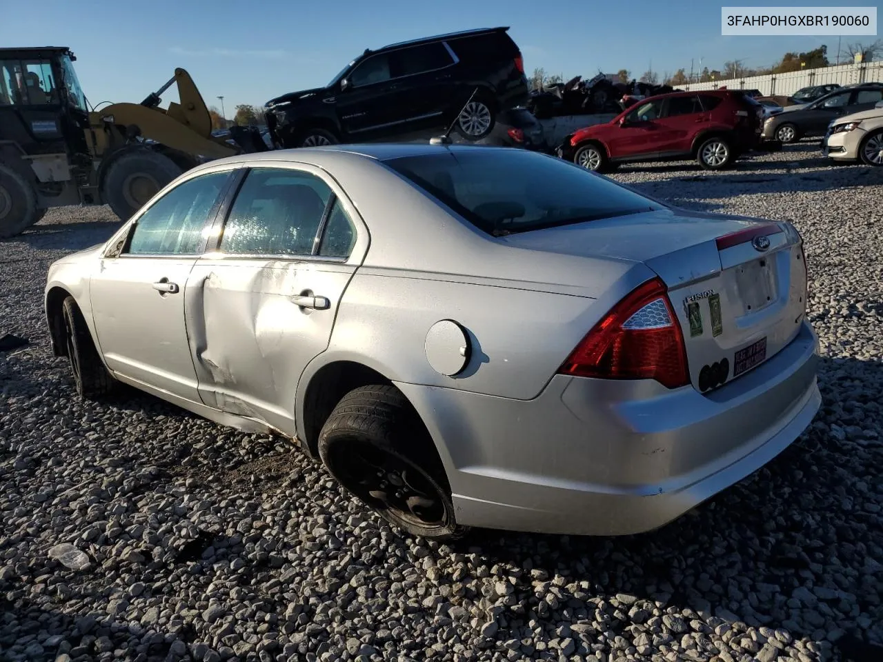 2011 Ford Fusion Se VIN: 3FAHP0HGXBR190060 Lot: 80138774