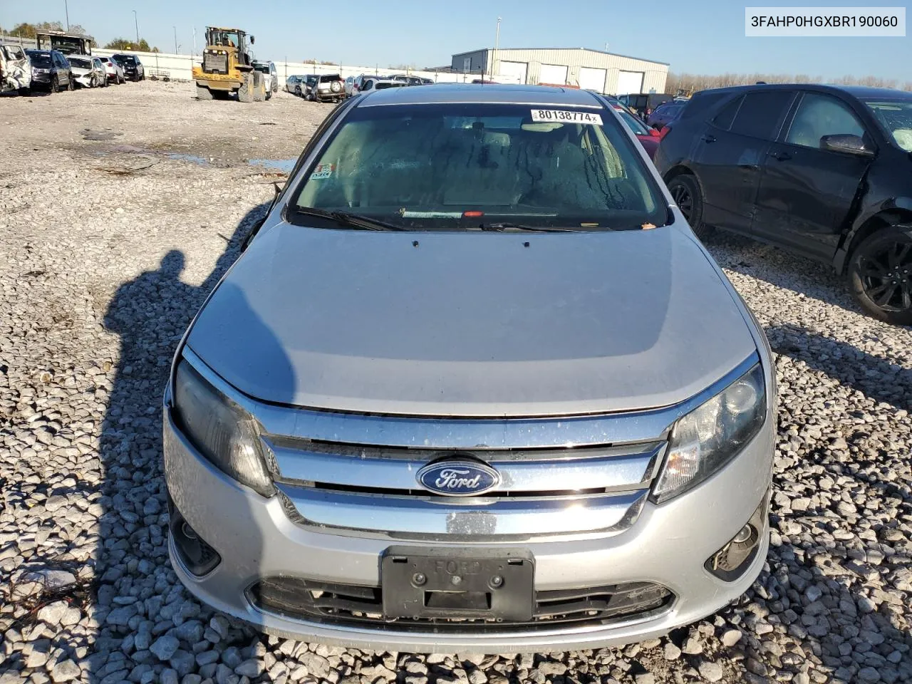 2011 Ford Fusion Se VIN: 3FAHP0HGXBR190060 Lot: 80138774