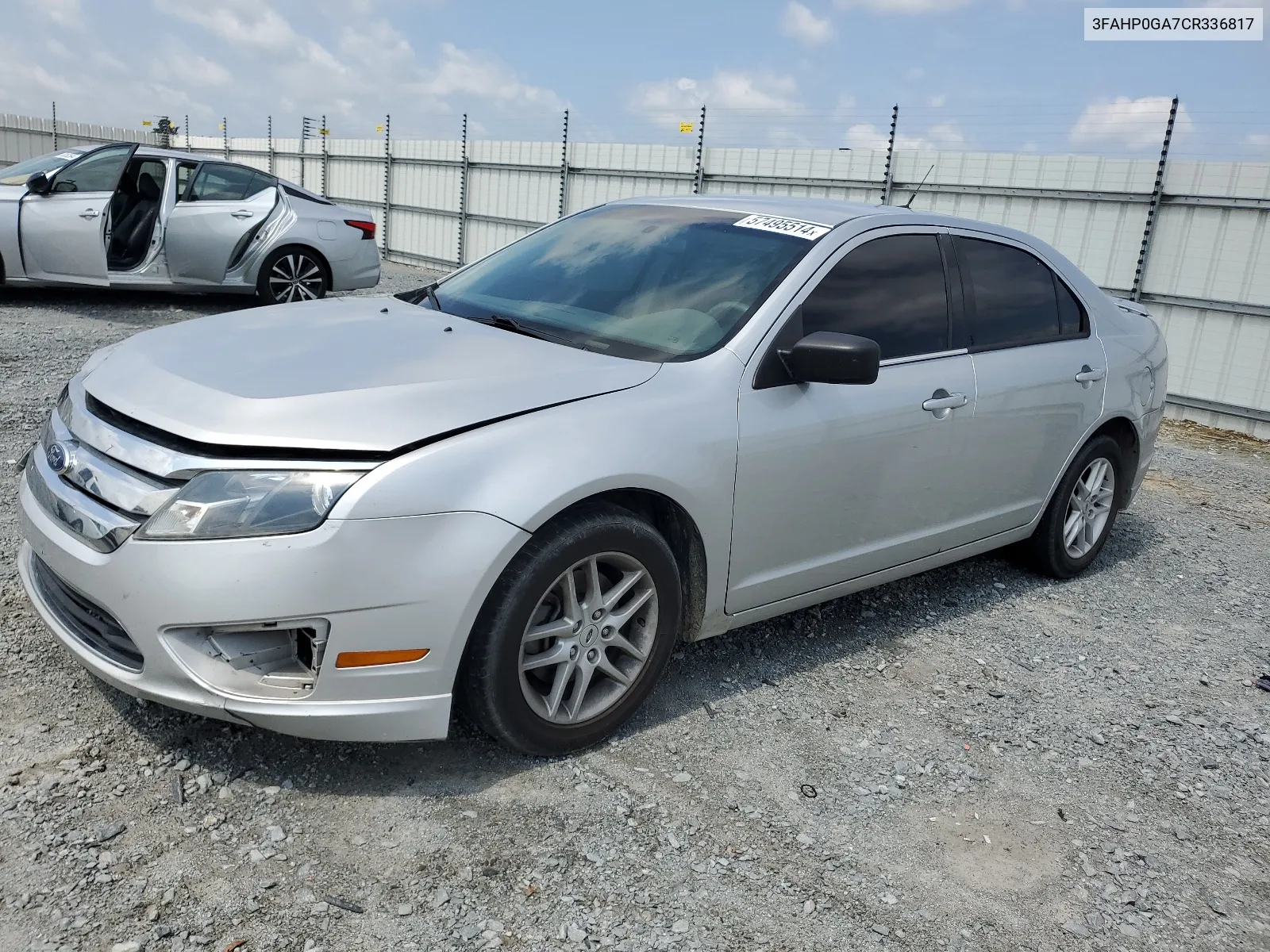 2012 Ford Fusion S VIN: 3FAHP0GA7CR336817 Lot: 57495514