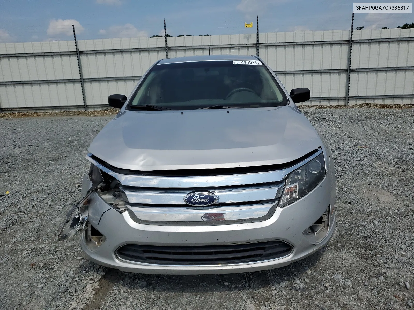 2012 Ford Fusion S VIN: 3FAHP0GA7CR336817 Lot: 57495514