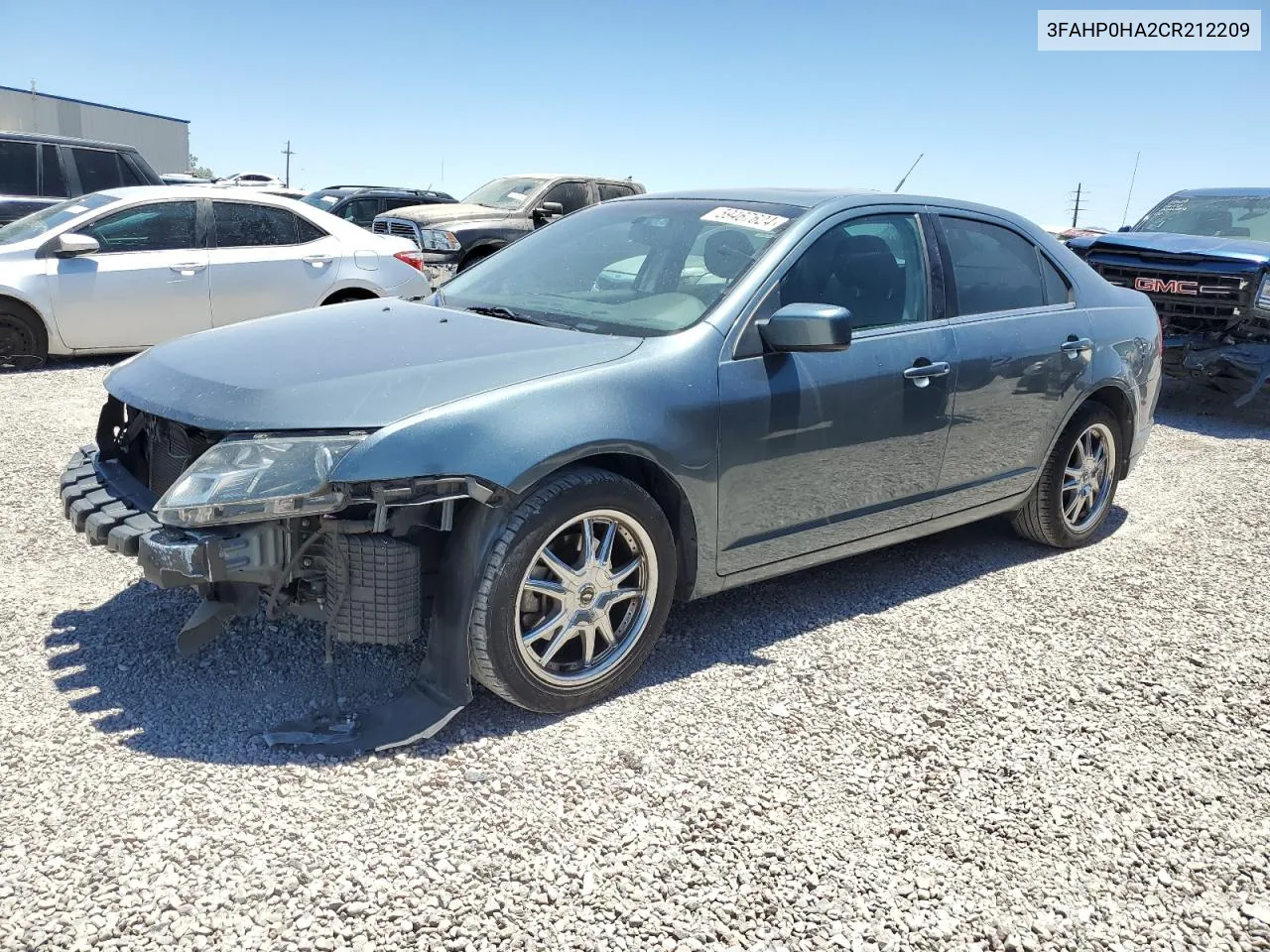 2012 Ford Fusion Se VIN: 3FAHP0HA2CR212209 Lot: 59467624