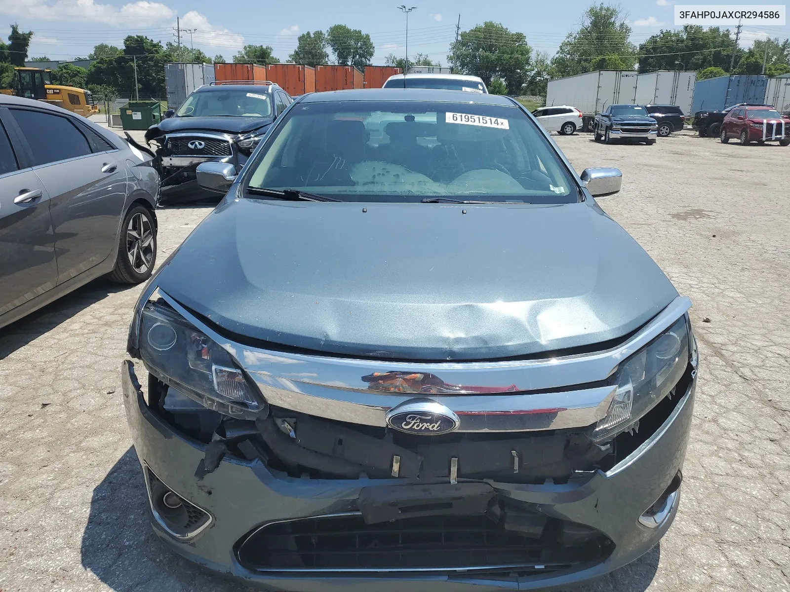 2012 Ford Fusion Sel VIN: 3FAHP0JAXCR294586 Lot: 61951514