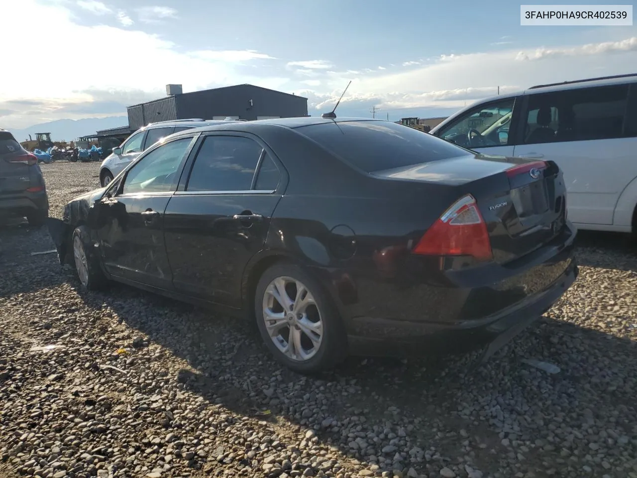 2012 Ford Fusion Se VIN: 3FAHP0HA9CR402539 Lot: 66805884