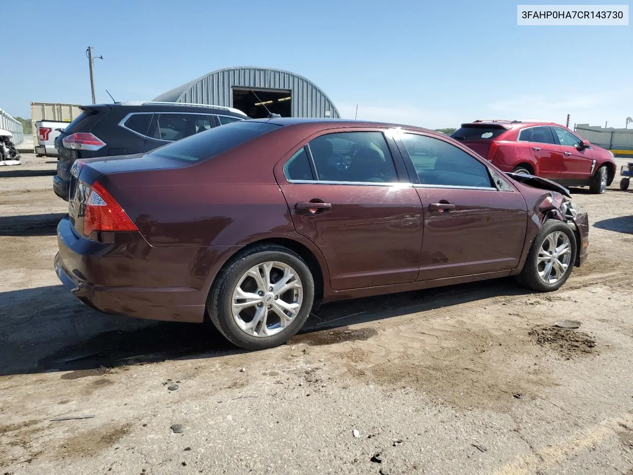 2012 Ford Fusion Se VIN: 3FAHP0HA7CR143730 Lot: 67394574