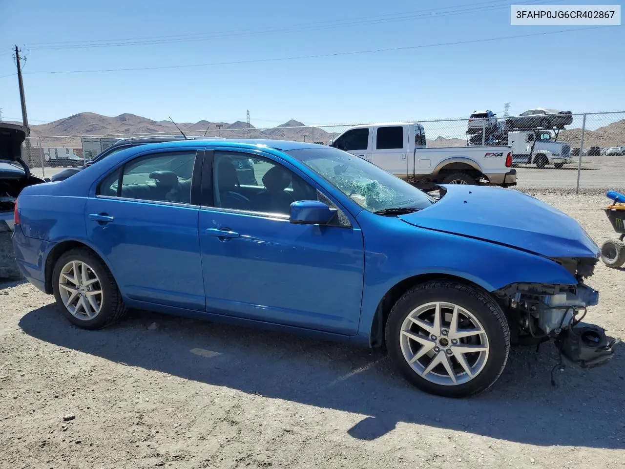 2012 Ford Fusion Sel VIN: 3FAHP0JG6CR402867 Lot: 67669654