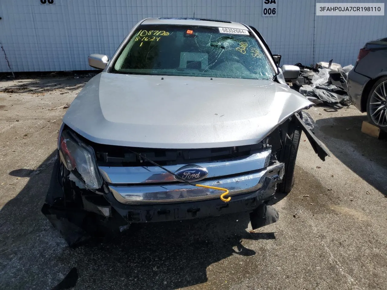 2012 Ford Fusion Sel VIN: 3FAHP0JA7CR198110 Lot: 68352684