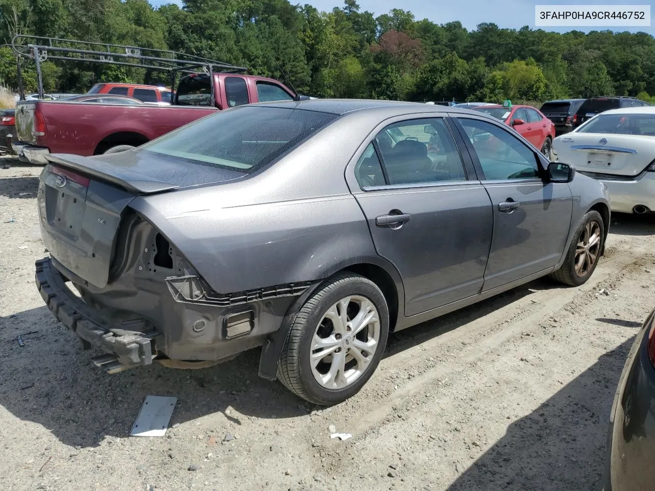 2012 Ford Fusion Se VIN: 3FAHP0HA9CR446752 Lot: 68378124