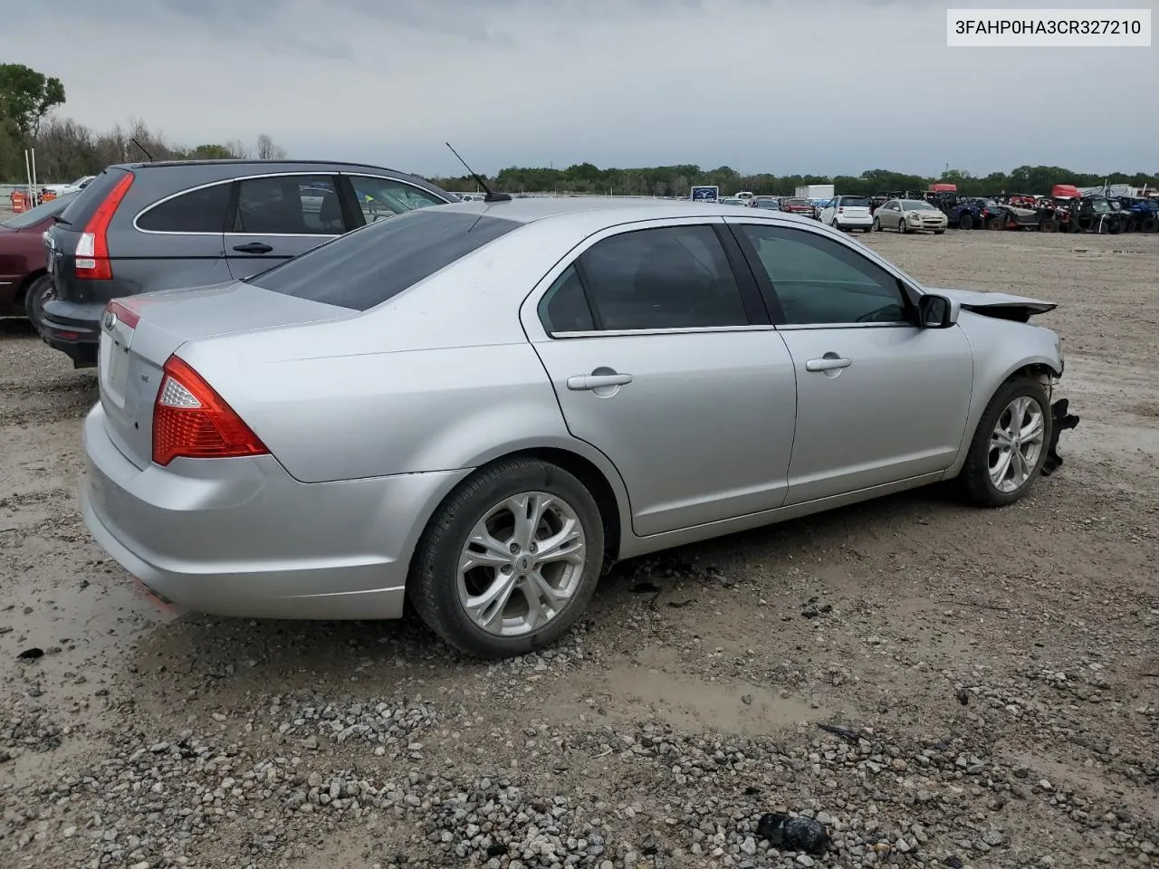 2012 Ford Fusion Se VIN: 3FAHP0HA3CR327210 Lot: 68461254